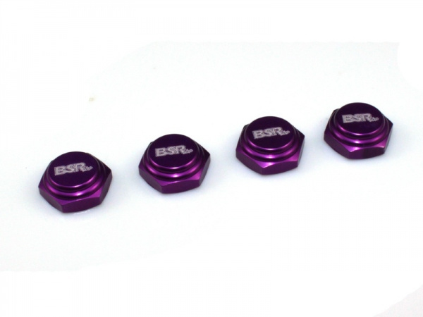 BSR 17mm geschlossenes Radmuttern-Set sichernd Gewindegang 1,0 # 4St. lila