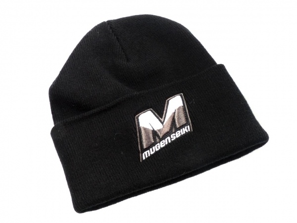 "MUGEN ""M"" LOGO CUFFED KNIT BEANIE CAP BLACK"
