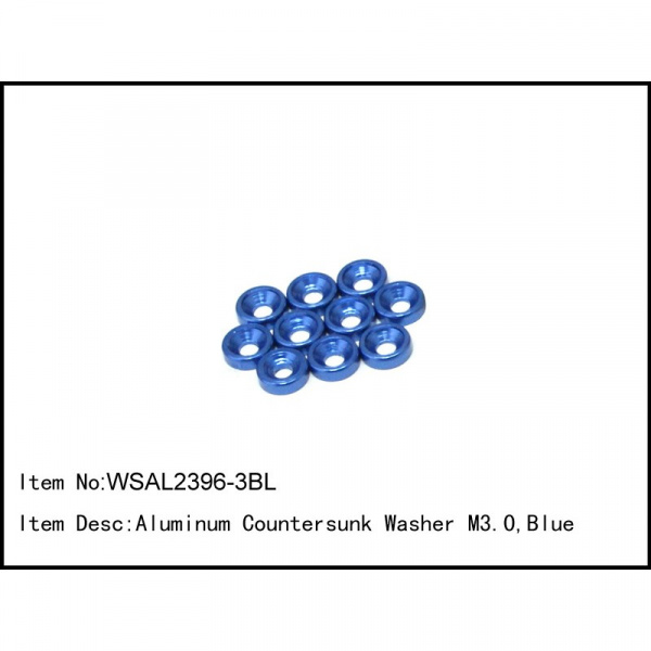 WSAL2396-3BL Aluminium Senkscheibe M3.0, blau, 10 Stk
