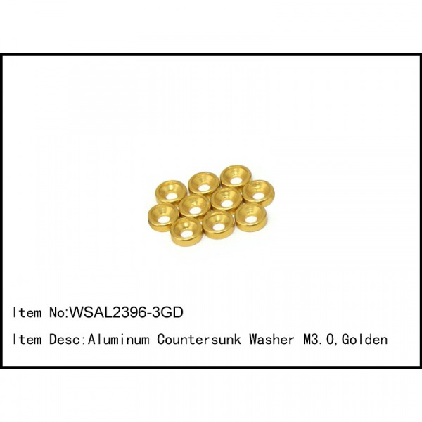 WSAL2396-3GD Aluminium Senkscheibe M3.0, Golden, 10 Stk